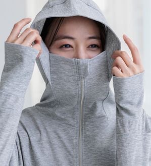 BELLUNA（ベルーナ）の「【接触冷感】絶対に焼けたくない！後プリーツＵＶパーカー（パーカー）」｜詳細画像