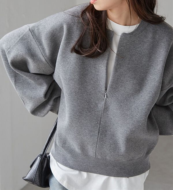 RANAN（ラナン）の「ハーフジップスウェットライクニット（ニット・セーター）」｜詳細画像