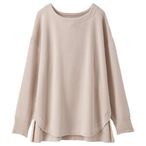 BELLUNA（ベルーナ）の「ミラノリブ素材裾ラウンドプルオーバー（ニット・セーター）」｜トープ