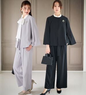 RANAN（ラナン）の「【２点セット】防しわ！洗える！ケープライクジャケットセットアップ（パンツスーツ）」｜詳細画像