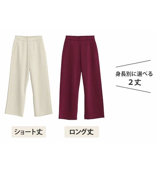A HAPPY MARILYN（アハッピーマリリン）の「【Ｌ～６Ｌ／選べる丈】脚痩せ！ポンチ素材ストレッチカーブパンツ（ワイドパンツ・ガウチョ）」｜詳細画像