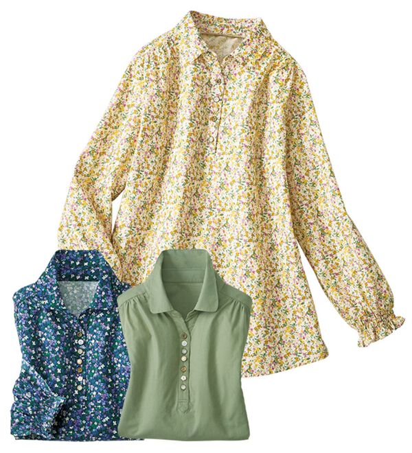 ルフラン（ルフラン）の「【３色組】毎日着たい！綿１００％小花柄ブラウス（ブラウス）」｜詳細画像