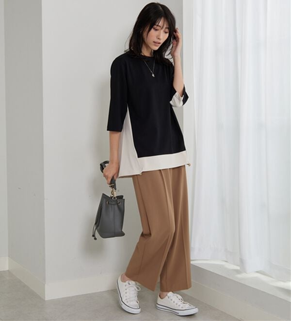 BELLUNA（ベルーナ）の「ドロスト使い配色デザインチュニック（チュニック）」｜詳細画像