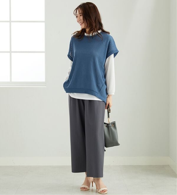 BELLUNA（ベルーナ）の「【インナー付き】透かしドルマンベストアンサンブル（アンサンブル）」｜詳細画像