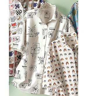 BELLUNA（ベルーナ）の「遊び心はずむ！綿１００％プリントシャツ（シャツ）」｜花