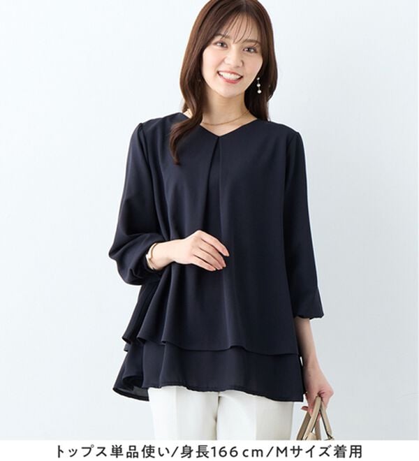 alotta（アロッタ）の「【入学式・卒業式】洗えるシフォンレイヤードセットアップ（ブラウススーツ）」｜詳細画像