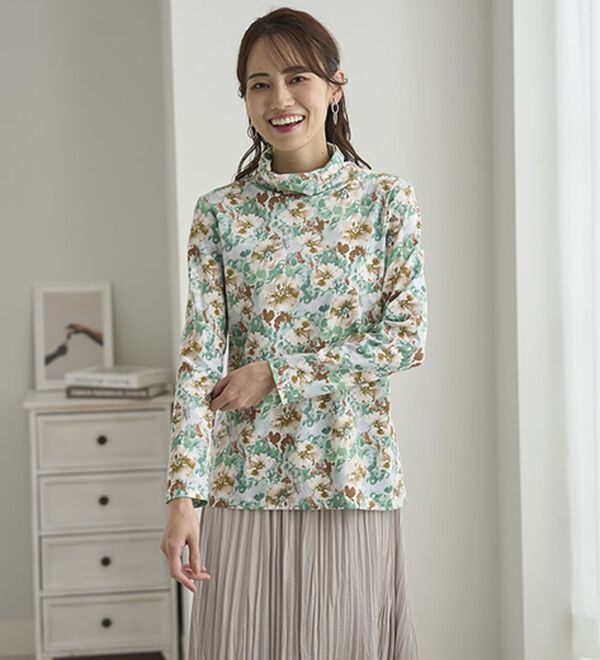 BELLUNA（ベルーナ）の「テンセル（ＴＭ）繊維・コットンプリントプルオーバー（カットソー）」｜詳細画像