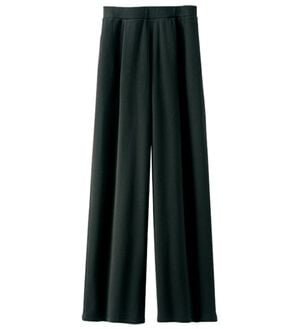 BELLUNA（ベルーナ）の「まるではく毛布！静電防止付裏ファーワイドパンツ（フルレングスパンツ）」｜黒