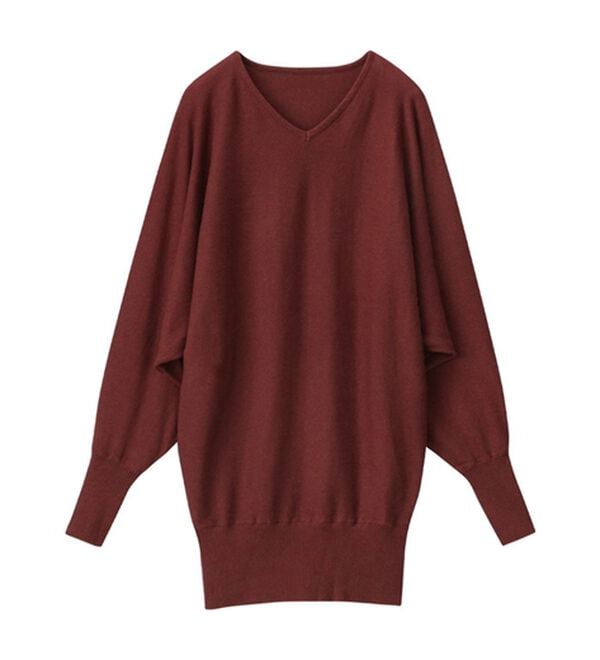 Viola e Viola（ヴィオラ エ ヴィオラ）の「【静電気防止】綿１００％Ｖネックドルマンセーター＜Ｍ～４Ｌ＞（ニット・セーター）」｜詳細画像