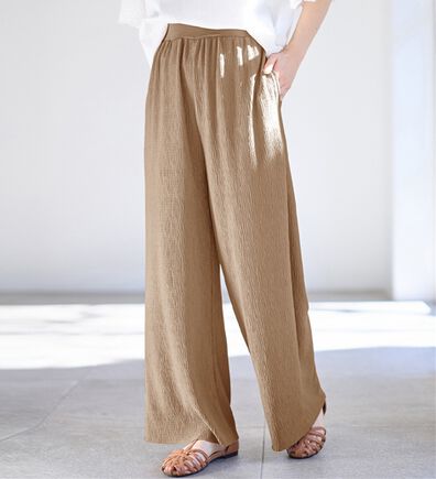 Viola e Viola（ヴィオラ エ ヴィオラ）の「【５つの機能付】丈切れる！楽ちんジャカードパンツ（ワイドパンツ・ガウチョ）」