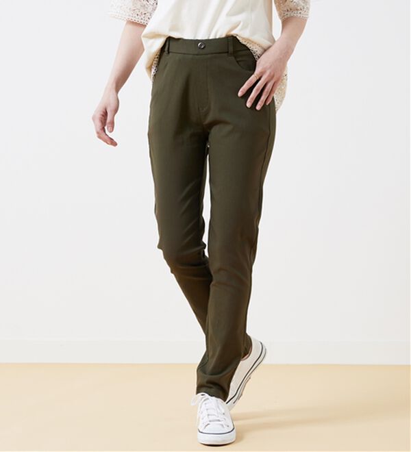BELLUNA（ベルーナ）の「チノ見えストレッチ素材スリムパンツ（フルレングスパンツ）」｜詳細画像
