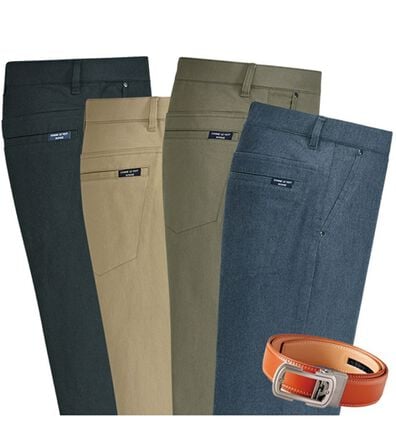 「＜コムルヴァン・オム＞ラクしてすっきり暖かパンツ（メンズフルレングスパンツ）」