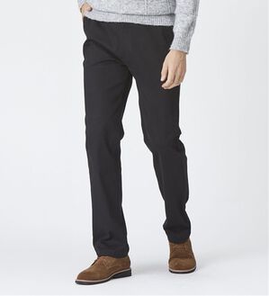 「＜コムルヴァン・オム＞ラクしてすっきり暖かパンツ（メンズフルレングスパンツ）」｜ブラック