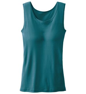 「【医師オススメ】ＵＶカット綿１００％カップ付タンクトップ＜カラフルコットン＞（肌着・インナーウェア）」｜ターコイズブルー