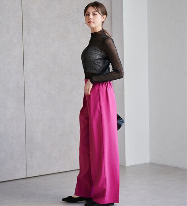 RANAN（ラナン）の「前後2wayラメプリーツハイネックプルオーバー（カットソー）」｜詳細画像