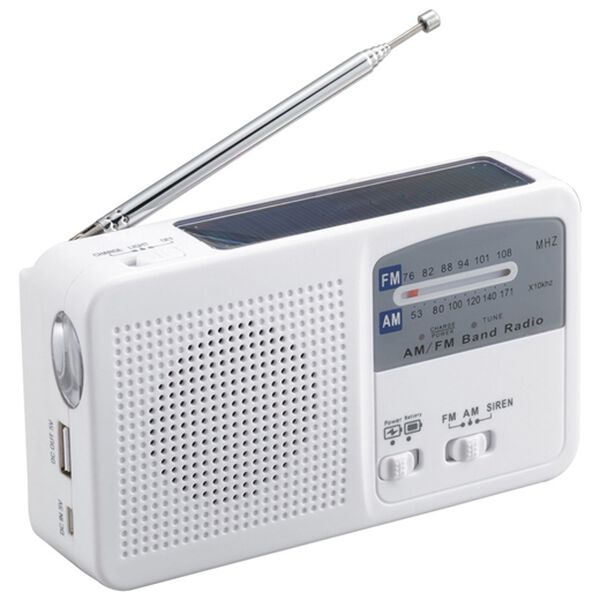 「機能充実！マルチコンパクトラジオ（テレビ・オーディオ・カメラ機器）」｜ホワイト