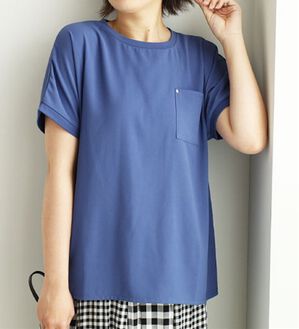 BELLUNA（ベルーナ）の「ジョーゼット切替ポケット付プルオーバー（カットソー）」｜ブルー