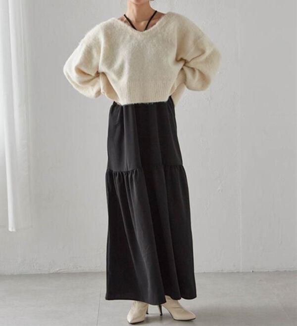 RANAN（ラナン）の「シャギーニット&times;キャミワンピースセット（その他ワンピース）」｜詳細画像