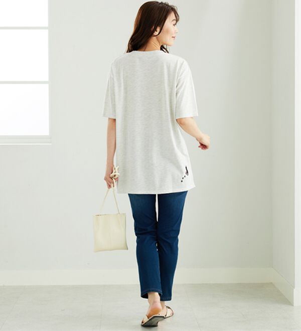 BELLUNA（ベルーナ）の「ネコ刺しゅうビッグプルオーバー（カットソー）」｜詳細画像