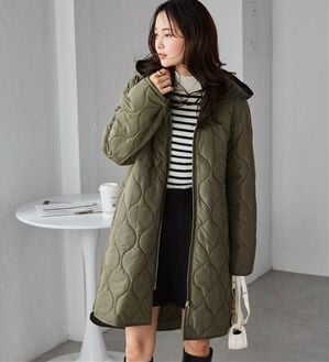 RANAN（ラナン）の「３ｗａｙキルティングロングコート（ロングコート）」｜カーキ