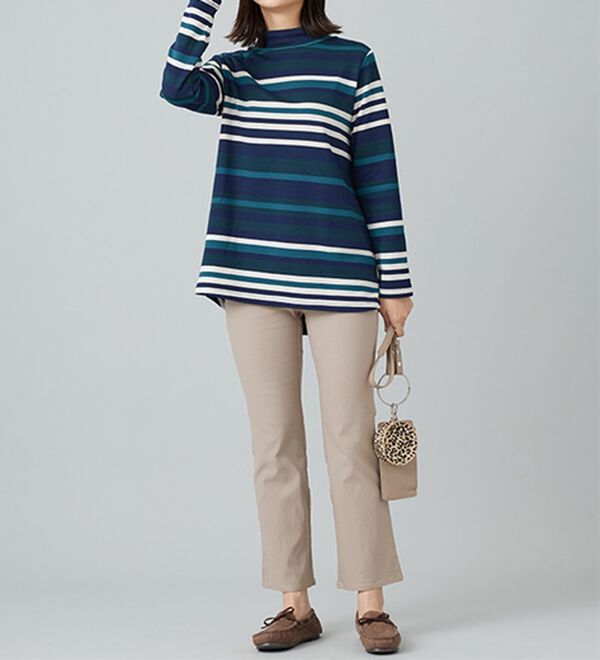 BELLUNA（ベルーナ）の「【選べる裏起毛】静電気防止！ブーツカットヘリンボーンパンツ（フルレングスパンツ）」｜詳細画像