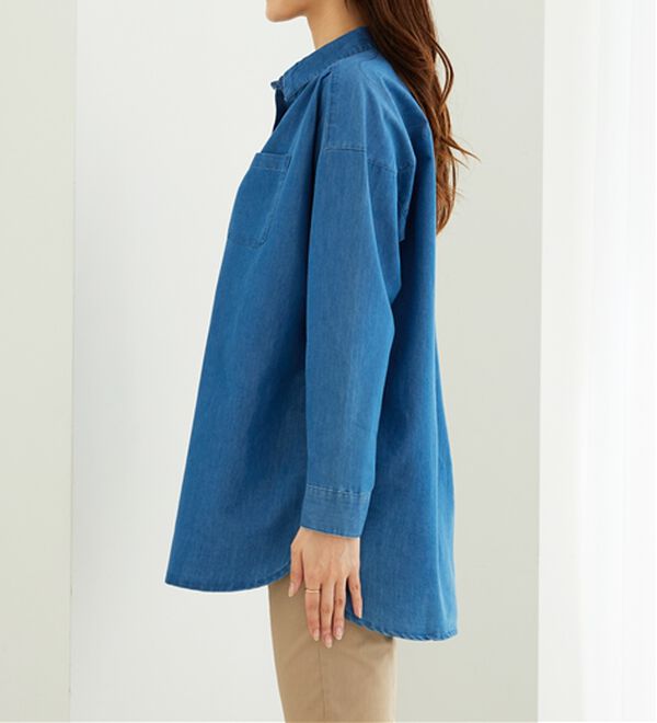 BELLUNA（ベルーナ）の「ポケット付デニムシャツチュニック（チュニック）」｜詳細画像