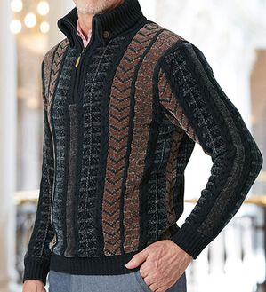 「衿暖かふっくらモールセーター（メンズニット・セーター）」｜詳細画像