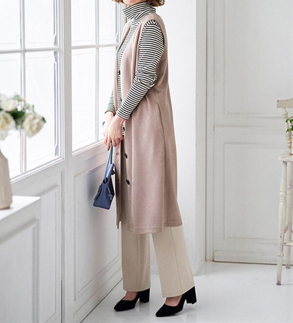 BELLUNA（ベルーナ）の「スエード調素材３ｗａｙジャンパードレス（ジャンパースカート）」｜詳細画像