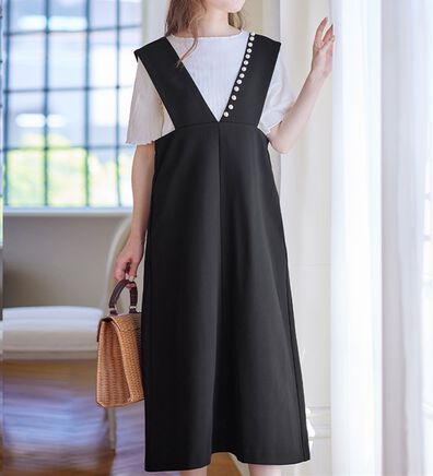 alotta（アロッタ）の「パール調デザインジャンパースカート（ジャンパースカート）」