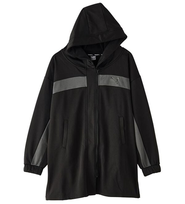 RANAN（ラナン）の「＜ｐｕｍａ＞ワンライン　フリースフーディ（ハーフコート）」｜ブラック