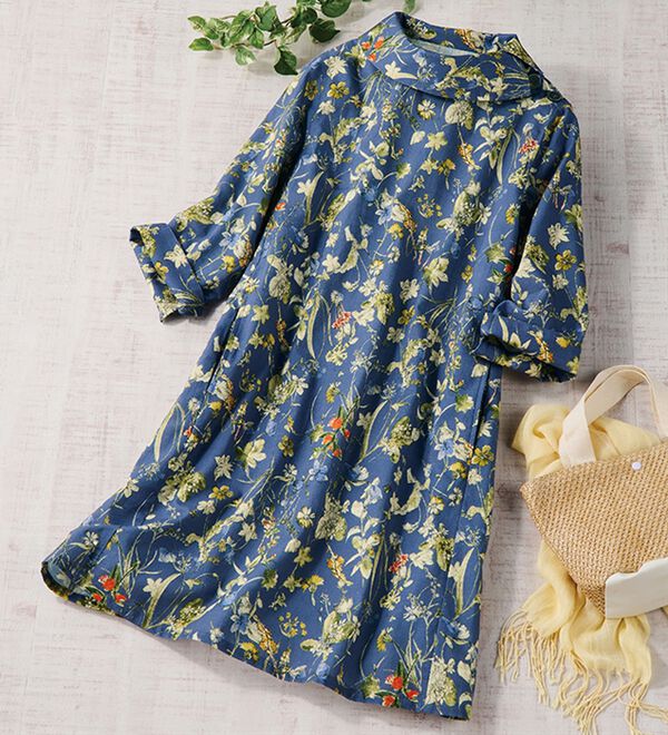 ルフラン（ルフラン）の「綿１００％花柄衿付きチュニック（チュニック）」｜詳細画像
