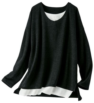 BELLUNA（ベルーナ）の「杢調素材レイヤード風チュニック（チュニック）」