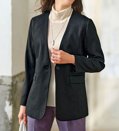 BELLUNA（ベルーナ）の「＜楽スタフィット＞ノーカラージャケット（ノーカラージャケット）」