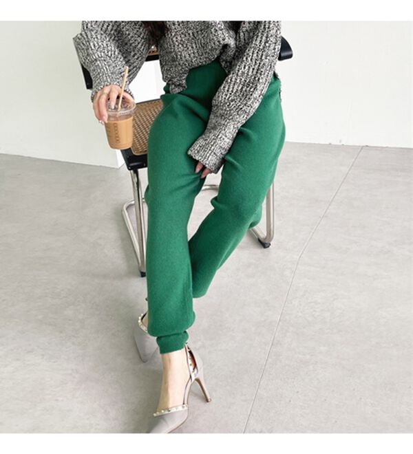 GeeRA（ジーラ）の「ニットジョガーパンツ（フルレングスパンツ）」｜詳細画像