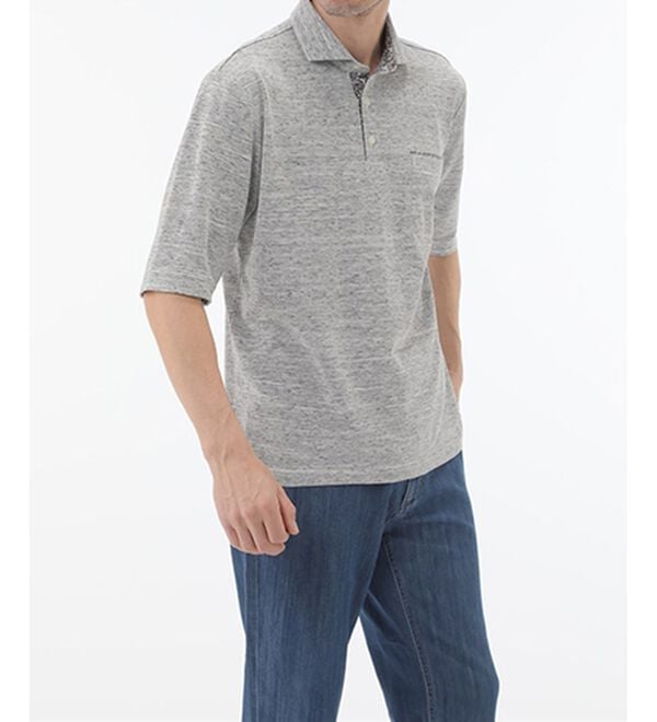 「＜コムルヴァン・オム＞大人のメランジ鹿の子ポロシャツ（メンズポロシャツ）」｜詳細画像