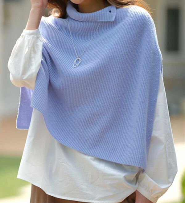 BELLUNA（ベルーナ）の「オンワード樫山＜ＭＡＩＳＯＮ　Ｄ&rsquo;ＡＺＵＲ＞ウール混２ＷＡＹポンチョ（ハーフコート）」｜詳細画像