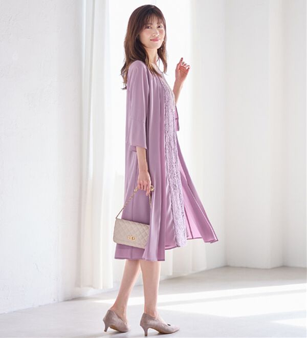 alotta（アロッタ）の「華やかレース使いアンサンブル風ワンピース（ワンピースセットスーツ）」｜詳細画像