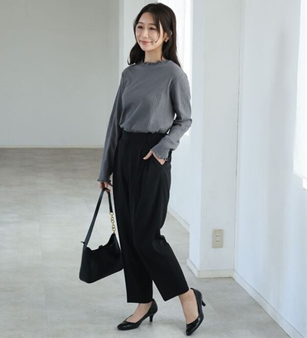 A HAPPY MARILYN（アハッピーマリリン）の「【Ｌ～８Ｌ】綿タッチで極上の着心地、選べるテレコリブトップス。（カットソー）」｜詳細画像