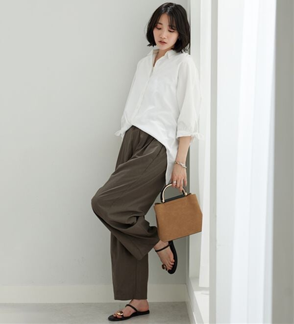 BELLUNA（ベルーナ）の「ビンテージ調タックワイドパンツ（ワイドパンツ・ガウチョ）」｜詳細画像