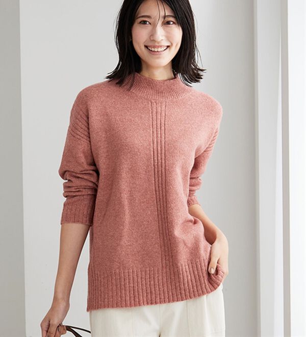 BELLUNA（ベルーナ）の「【快適Ｌａｂ．】洗える＆チクチクしにくい！ウール調ニットプルオーバー（ニット・セーター）」｜詳細画像