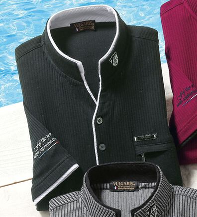 「二重衿７分袖シャツ（メンズカットソー）」