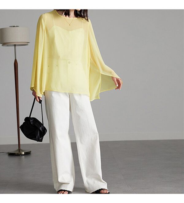 RANAN（ラナン）の「フレア袖スリットシアーブラウス（ブラウス）」｜詳細画像