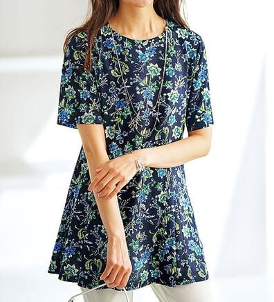 BELLUNA（ベルーナ）の「冷感フレアーシルエットプリントチュニック（チュニック）」