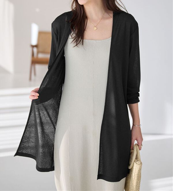 Viola e Viola（ヴィオラ エ ヴィオラ）の「【選べる丈】こなれカーデ（その他カーディガン）」｜ブラックロング