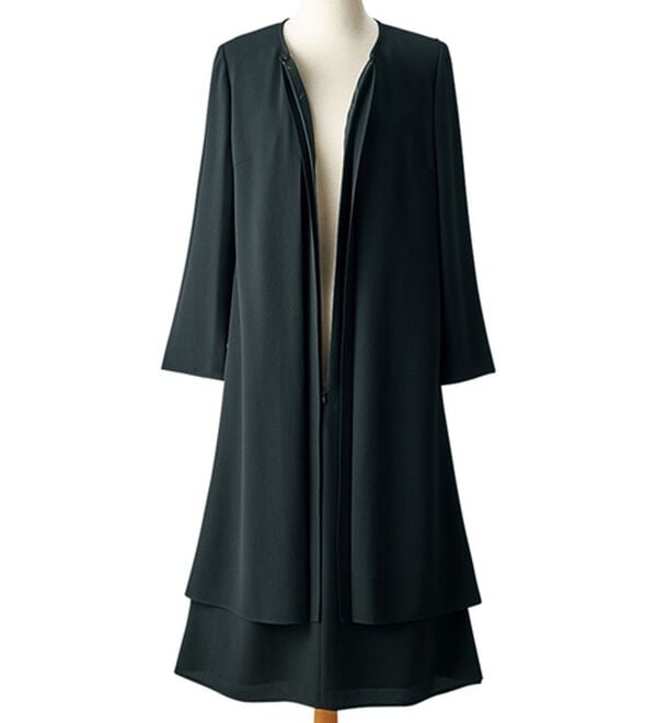 ルフラン（ルフラン）の「重ね着風タックプリーツワンピース（ブラックフォーマル（喪服・礼服））」｜詳細画像