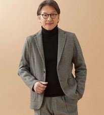 「ツイード調ストレッチジャケット（ビジネススーツ）」