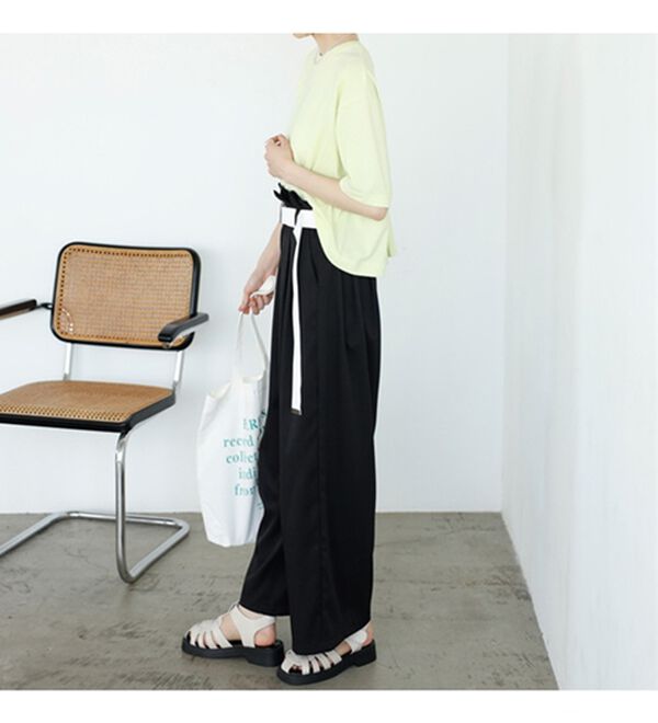 GeeRA（ジーラ）の「ベルト付ツイルパンツ（フルレングスパンツ）」｜詳細画像