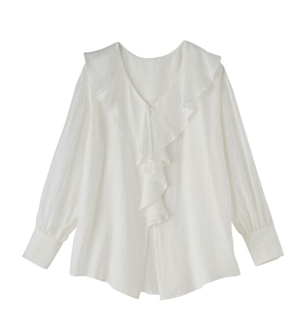 RANAN（ラナン）の「ラッフルフリルオーバーブラウス（ブラウス）」｜詳細画像