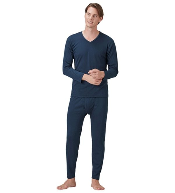 「【３色組】サーモケア（Ｒ）吸湿発熱綿混裏起毛インナー上下３色組（メンズ肌着・インナーウェア）」｜詳細画像