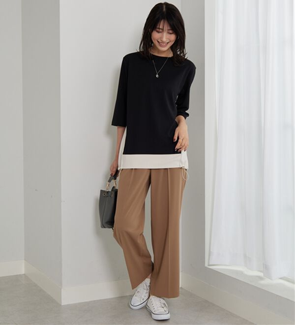 BELLUNA（ベルーナ）の「ドロスト使い配色デザインチュニック（チュニック）」｜詳細画像